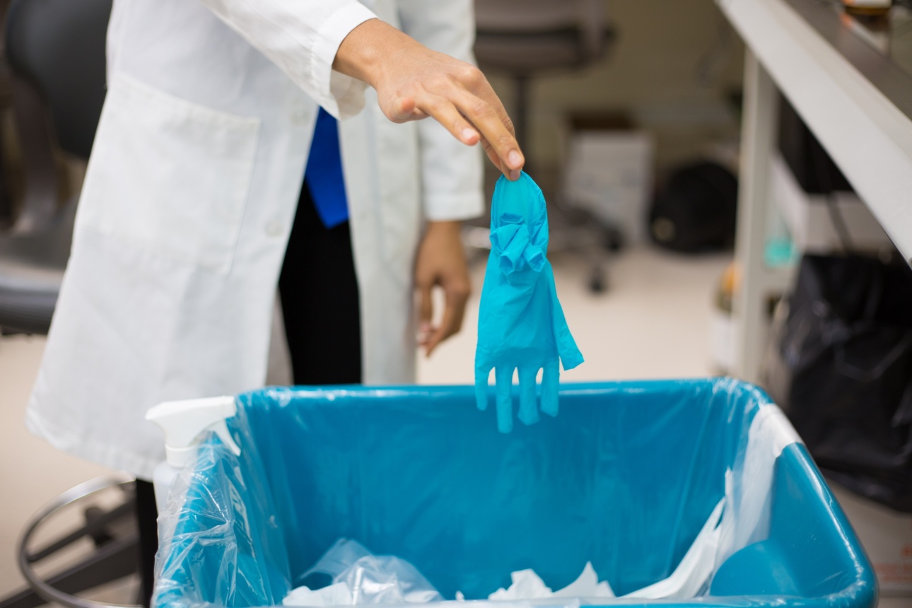 waste glove trash disposal